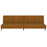 Slaapbank 2-zits fluweel bruin - thumbnail