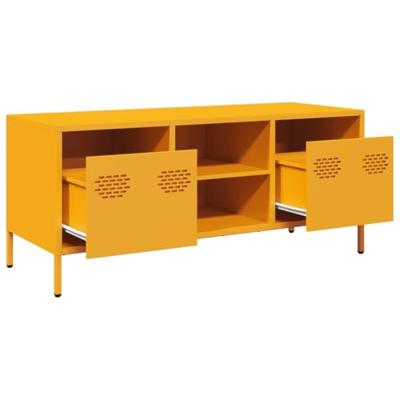 Tv-meubel 101,5x39x43,5 cm koudgewalst staal mosterdgeel