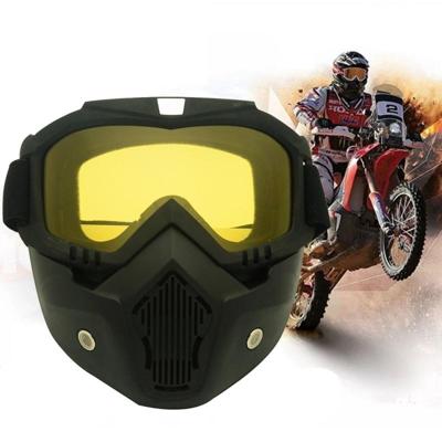 Motorfiets Off-road helm masker afneembare winddicht bril Glasses(Yellow)