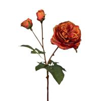 Roberts Collection Kunstbloem roos 55cm oranje - thumbnail