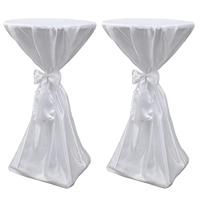 VidaXL Statafelhoes met strik 80cm wit (2 stuks) - thumbnail