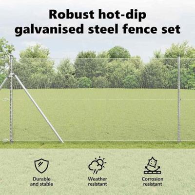 VidaXL Afrasteringspaal zilver 25 x 1 m (13 mm gaas) staal VidaXL Afrasteringspaal zilver 25 x 1 m (13 mm gaas) staal