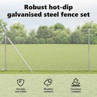 VidaXL Afrasteringspaal zilver 25 x 1 m (13 mm gaas) staal - thumbnail