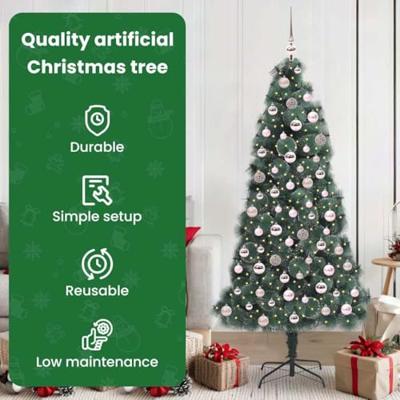 Kunstkerstboom met verlichting en ballenset Groen 180 cm PET