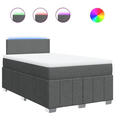 Boxspring met matras stof donkergrijs 120x190 cm