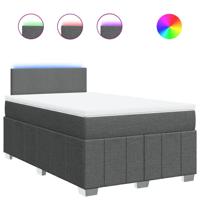 Boxspring met matras stof donkergrijs 120x190 cm - thumbnail