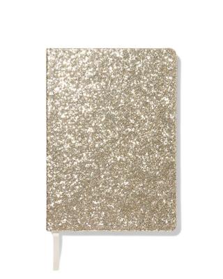HEMA Notitieboek A5 gelinieerd glitter (goud)