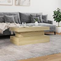 Salontafel met LED-verlichting 90x50x40 cm sonoma eikenkleurig - thumbnail