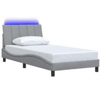 Bedframe zonder matras 100x200 cm stof lichtgrijs - thumbnail