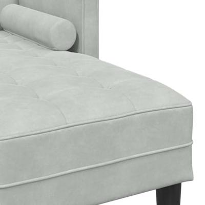 Bankstel met kussen Lichtgrijs Polyester