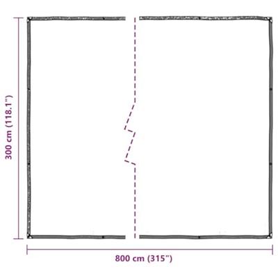 VidaXL Doorzichtig zeildoek met zeilringen 3x8 m polyethyleen