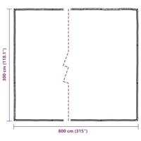 VidaXL Doorzichtig zeildoek met zeilringen 3x8 m polyethyleen - thumbnail