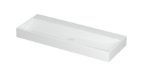 INK United Wastafel Porselein met 1 Kraangat incl. Porseleinen Click Plug en Verborgen Overloop Systeem - 1200x450x110 mm - Glans Wit - thumbnail