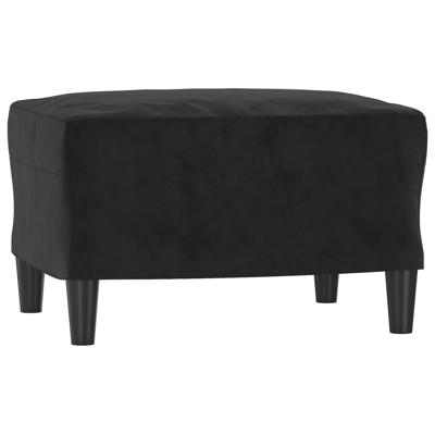 3-delige Loungeset met kussens fluweel zwart - thumbnail
