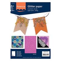 Florence • glitterpapier 250g a4 lichtroze 5x - thumbnail