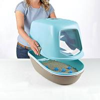 TRIXIE BERTO KATTENBAK OVERDEKT MET ZEEF SCHEIDINGSSYSTEEM TAUPE 59X39X42 CM - thumbnail