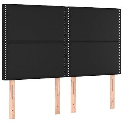 Hoofdbord LED 144x5x118/128 cm kunstleer zwart