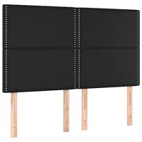 Hoofdbord LED 144x5x118/128 cm kunstleer zwart - thumbnail
