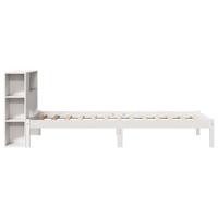 Bed met boekenkast zonder matras grenenhout wit 90x190 cm - thumbnail