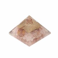 Orgonite Piramide Rozenkwarts - Koperen Spiraal - (70 mm) - thumbnail