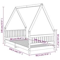 Kinderbedframe 90x190 cm massief grenenhout - thumbnail