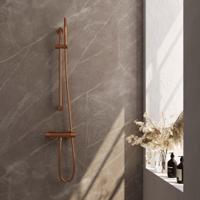 Douchekraanset Brauer Copper Carving Opbouw Met Glijstang En Staafhanddouche Geborsteld Koper Brauer - thumbnail