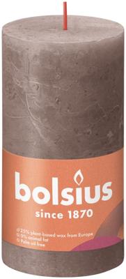 Bolsius stompkaars rustiek shine 6.8x13cm rustic taupe
