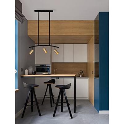 Lyora HanglampPogno 3-lichts zwart met goud rond - 9111456 - thumbnail