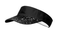 Zonneklep zwart met steentjes - thumbnail