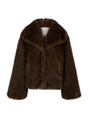 Neo Noir Stephanie Faux Fur Jacket | Brown