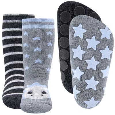 Ewers antislip sokken Stoppi 2-pack Dino grau melange-16-17