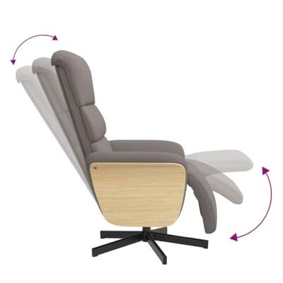 Fauteuil verstelbaar met voetensteun stof taupe