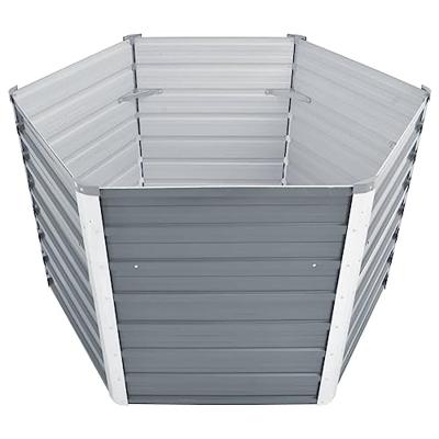 VidaXL Plantenbak verhoogd 129x129x77 cm gegalvaniseerd staal grijs