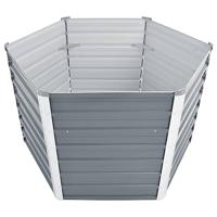 VidaXL Plantenbak verhoogd 129x129x77 cm gegalvaniseerd staal grijs - thumbnail