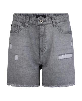 Rellix Meisjes jeans short - high waist - Used grijs denim