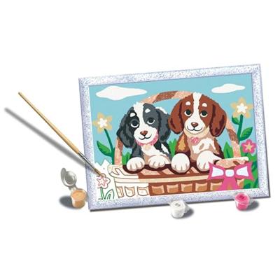 Ravensburger CreArt Schilderen op nummer honden in een mandje