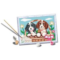 Ravensburger CreArt Schilderen op nummer honden in een mandje - thumbnail
