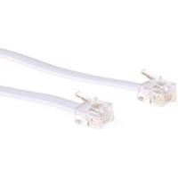 ACT TD5602 Platte Telefoonkabel | RJ12 connectoren | Wit | 2 meter - thumbnail
