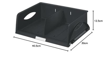 Leitz brievenbak voor ft A4 dwars zwart