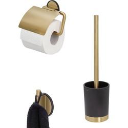 Tiger Tune toilet accessoires 3-delig vrijstaand messing geborsteld/zwart
