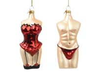 Decoris kerstornament glas figuur 12.8cm rood - thumbnail