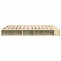 Bedframe bewerkt hout sonoma eikenkleurig 200x200 cm - thumbnail