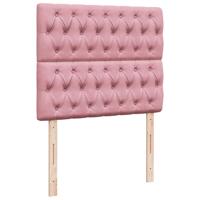 Boxspring met matras fluweel roze 200x200 cm - thumbnail