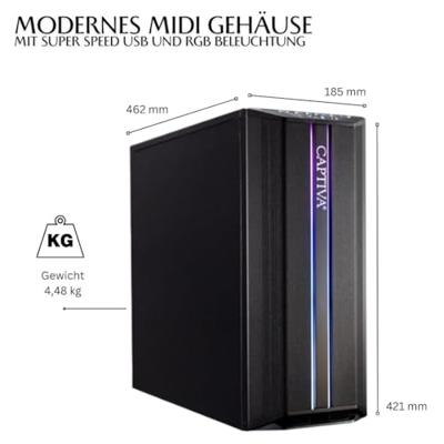 CAPTIVA Advanced Gaming R69-346 AMD Ryzen™ 5 5500 16 GB DDR4-SDRAM 1 TB SSD NVIDIA GeForce RTX 3060 Windows 11 Home Desktop PC Black
