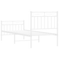 Bedframe met hoofd- en voeteneinde metaal wit 75x190 cm - thumbnail