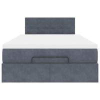 Ottoman bed met matras en LED's 120x200cm fluweel donkergrijs - thumbnail