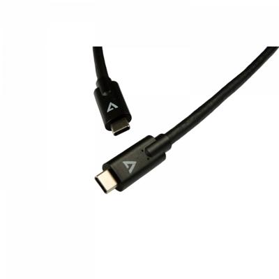 V7 V7UCC-2M-BLK-1E USB-C naar USB-C kabel 2 m Zwart