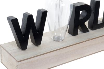 Verlichte decoratie DKD Home Decor World Zwart Metaal Hout MDF 30 x 40 cm 34 x 8 x 16 cm