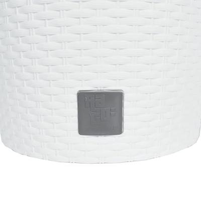 VidaXL Plantenbak met uitneembare bak rattan-look 15/15,3 l pp wit - thumbnail