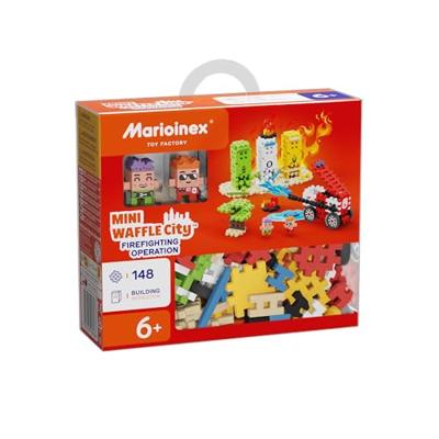Marioinex Mini Waffle City-bouwstenen Brandweeractie, 148 onderdelen